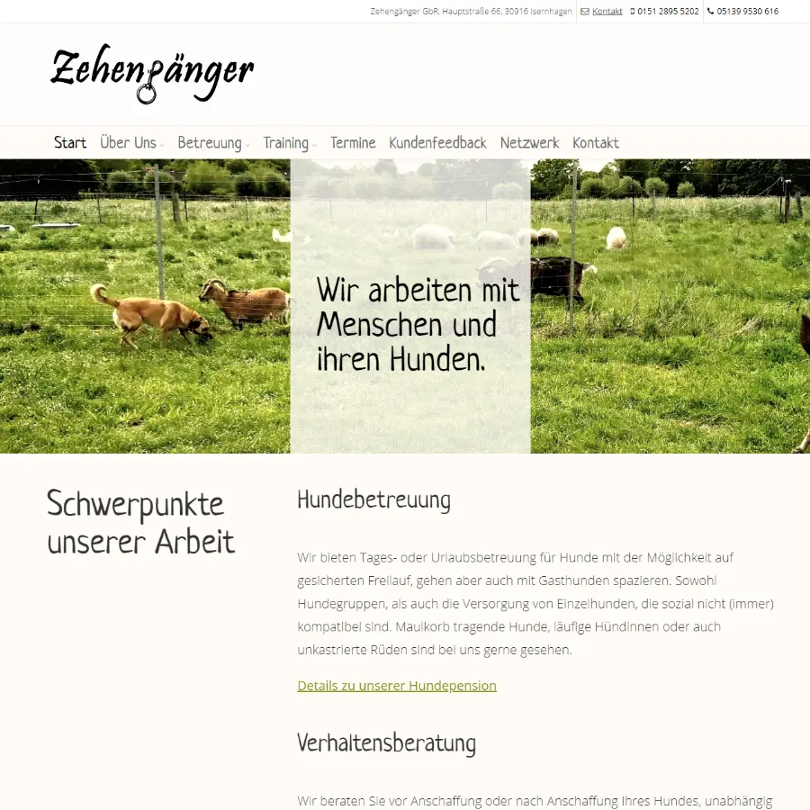 Webdesign Arbeitsprobe