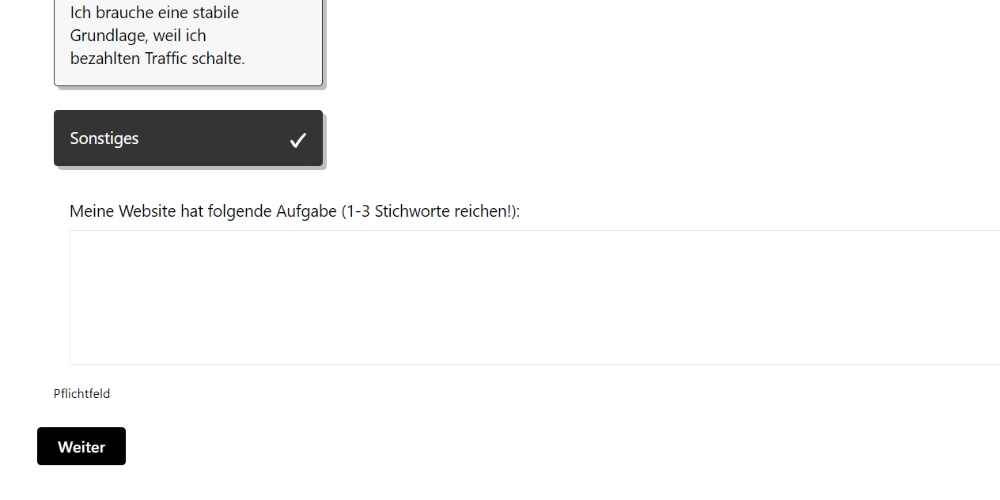 Formular Design: Klare Anweisung an einem Eingabefeld